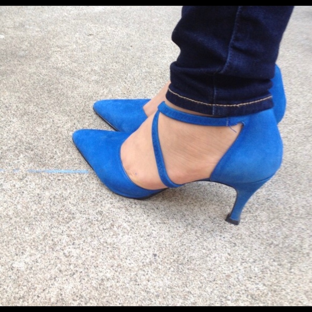 Cobalt blue kitten heel